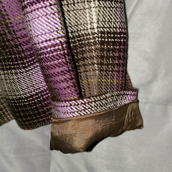 Evan-Picone Fall or Winter Long Sleeve Button Blazer Purple and Brown 0114 - Picture 5 of 6